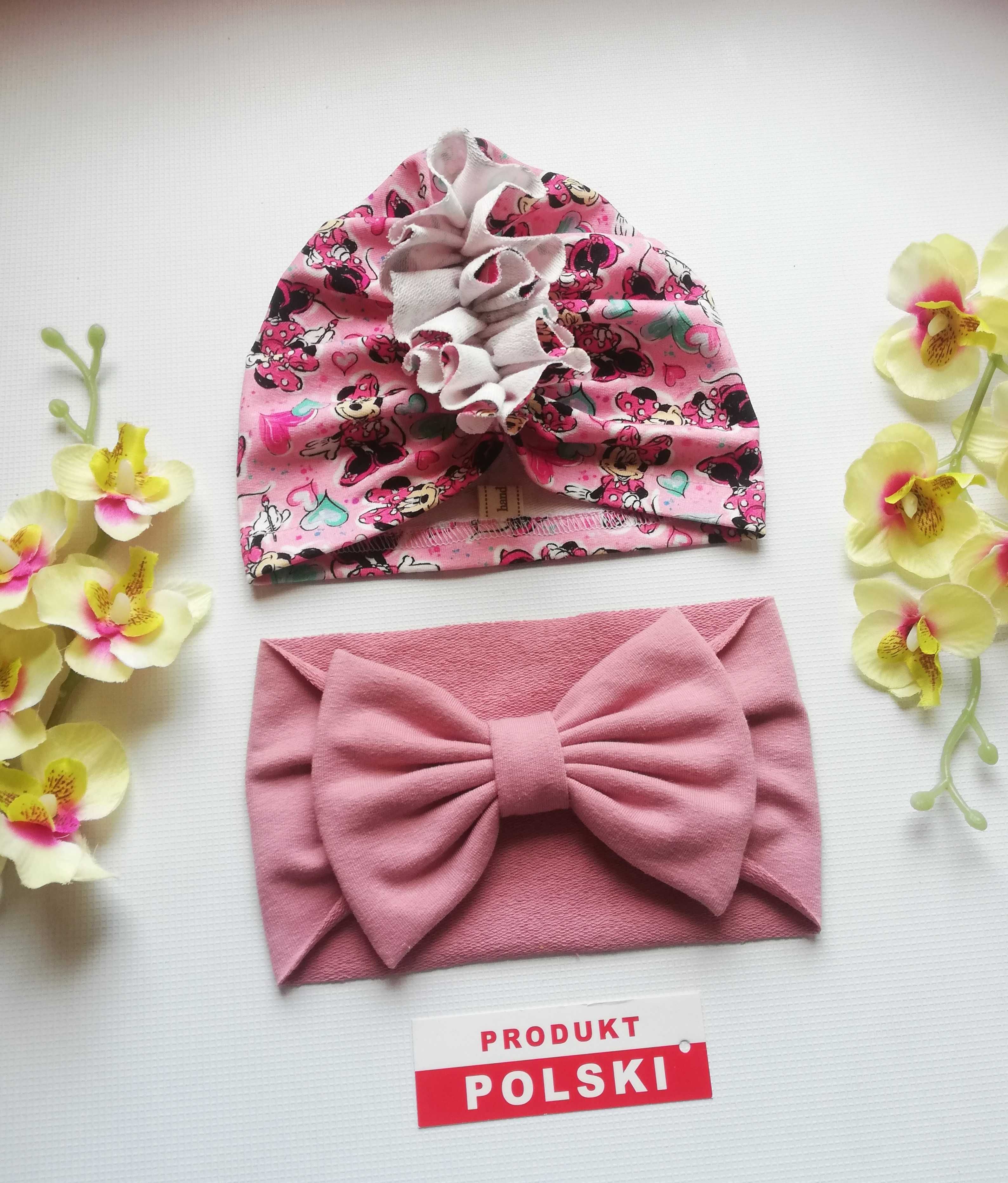 Czapka turban + opaska z kokardą + chustka z falbanką + opaska pin up
