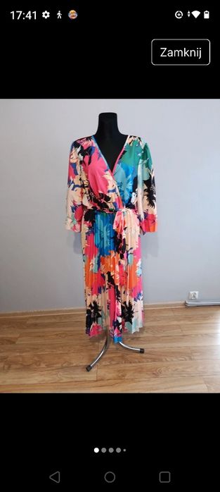 Śliczna długa sukienka z góra kopertowa plus size