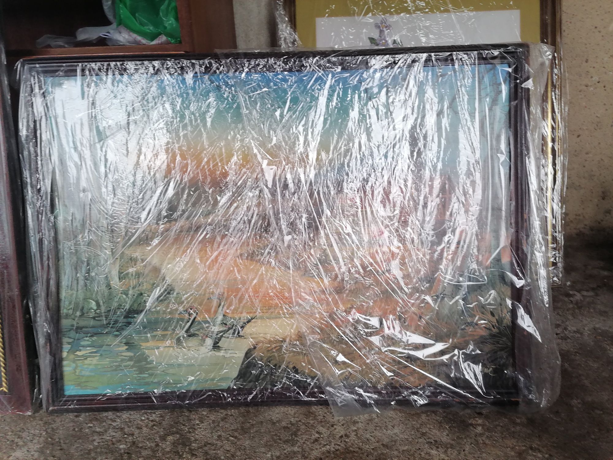 Pinturas a óleo, assinadas e emoldurados