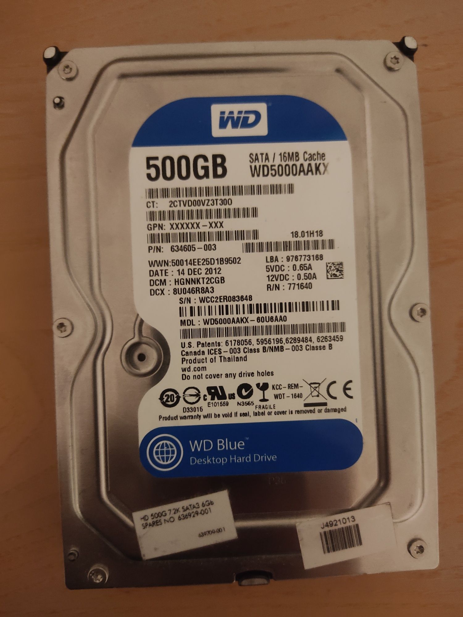Discos 3,5" 500Gb, 7200rpm , SataIII.