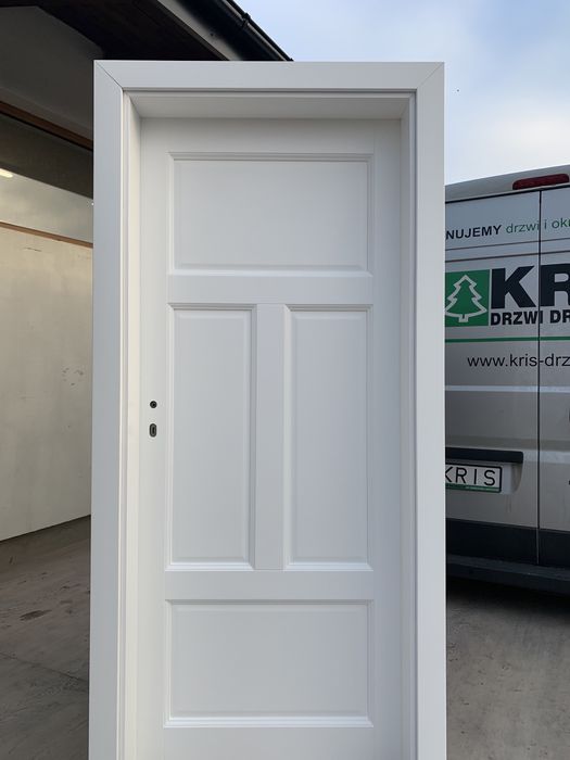Drzwi drewniane sosnowe Białe OD RĘKI 800 OFERT z futryną regulowaną