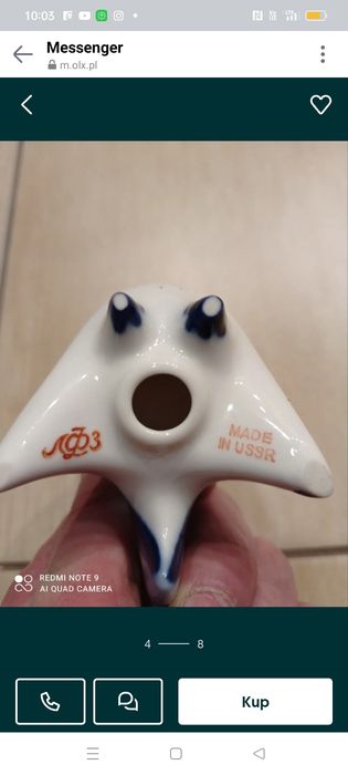 Łomonosow Ussr kura,kogut figurka z porcelany