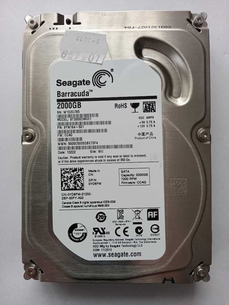 Dysk 2TB Seagate ST2000DM001 SATA III 3,5" 7200RPM  35godz