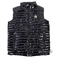 Мужская тонкая жилетка Moncler, цвет черный (глянец), размер 3XL