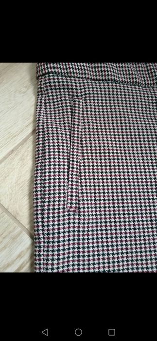 Spodnie w pepitkę, Zara, biały, czarny, czerwony