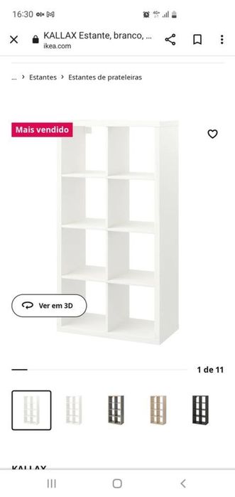 Estante lacada a branco ikea como novo 50 euros