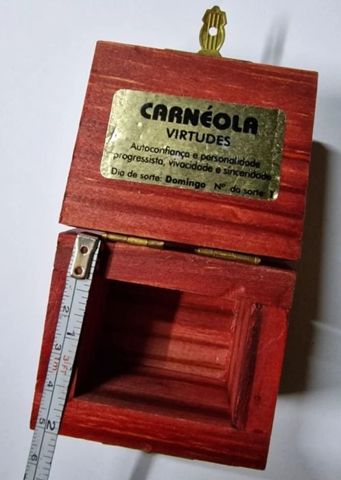 Caixa de Madeira Maciça Artesanal "Signo Leão" Vintage