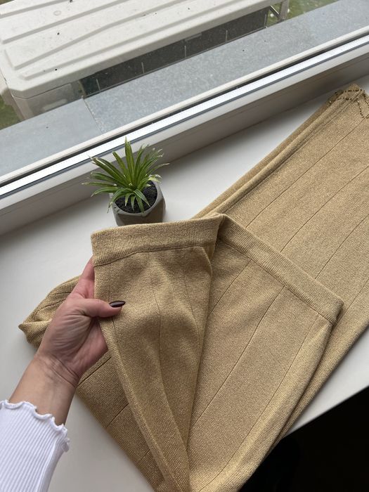 Штани брюки батал 18 розмір палаццо трикотажні вязані з бісером