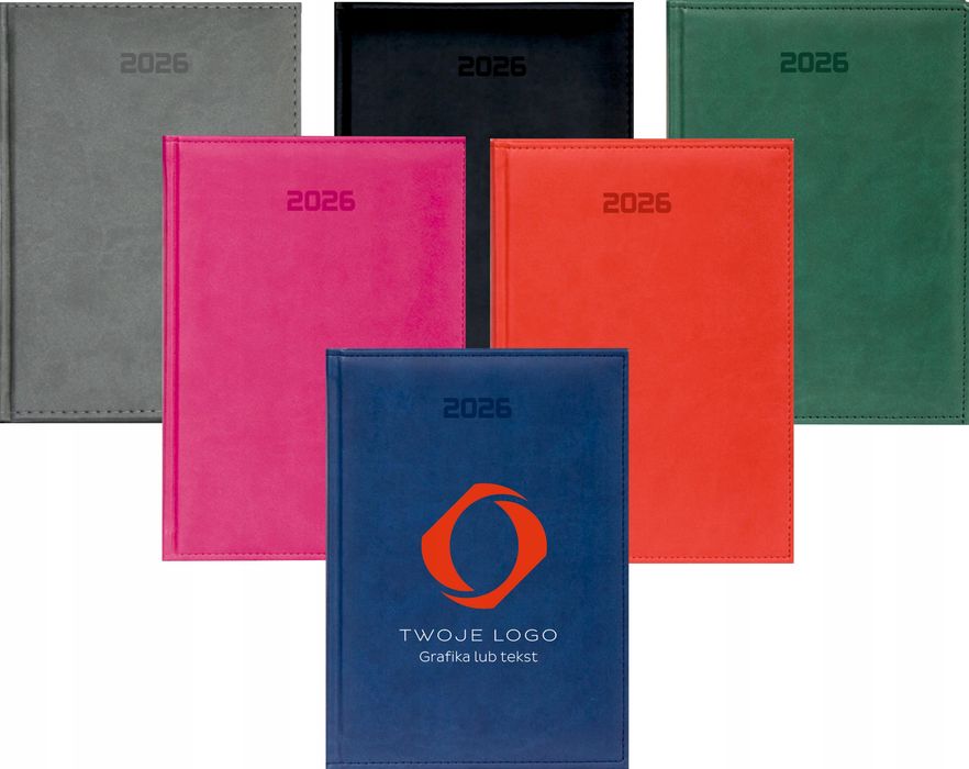 firmowy kalendarz z logo a4 2026 książkowy tygodniowy z nadrukiem 50