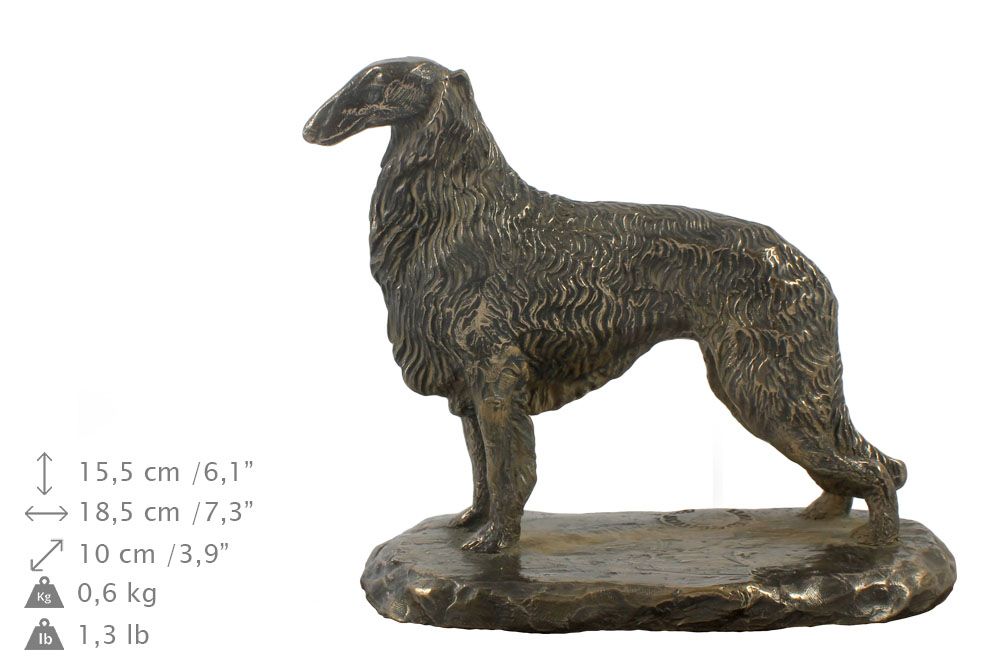 Chart rosyjski borzoj drewniana niska urna Art-Dog