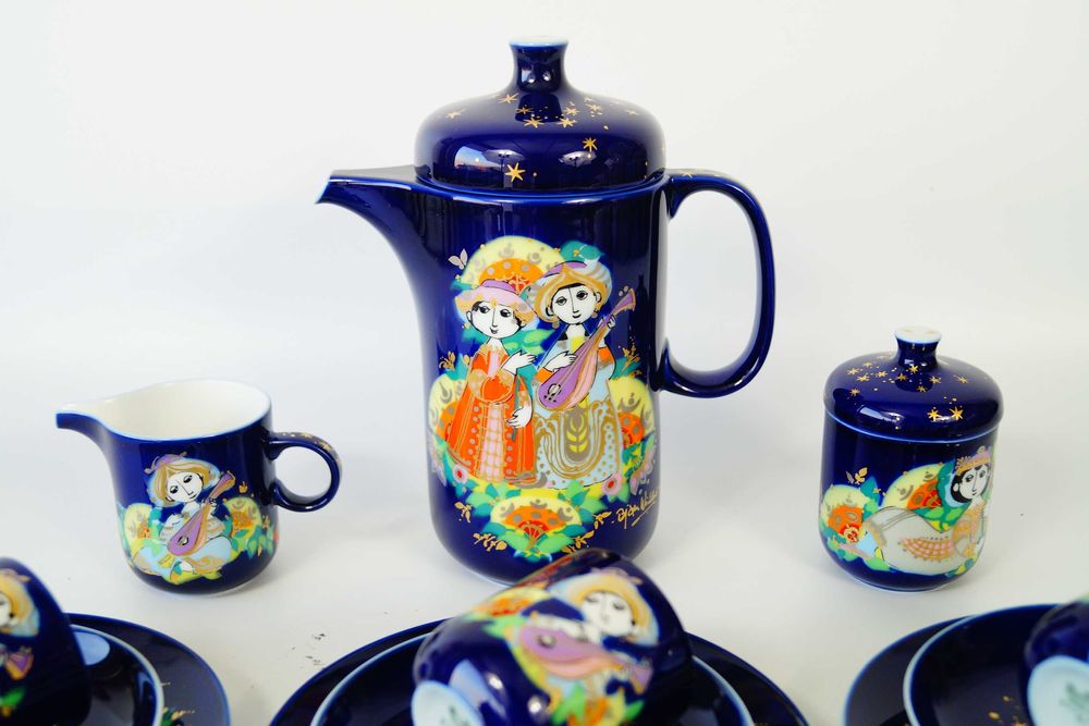 ROSENTHAL 1001 NOCY serwis kobaltowy kobalt kawa espresso