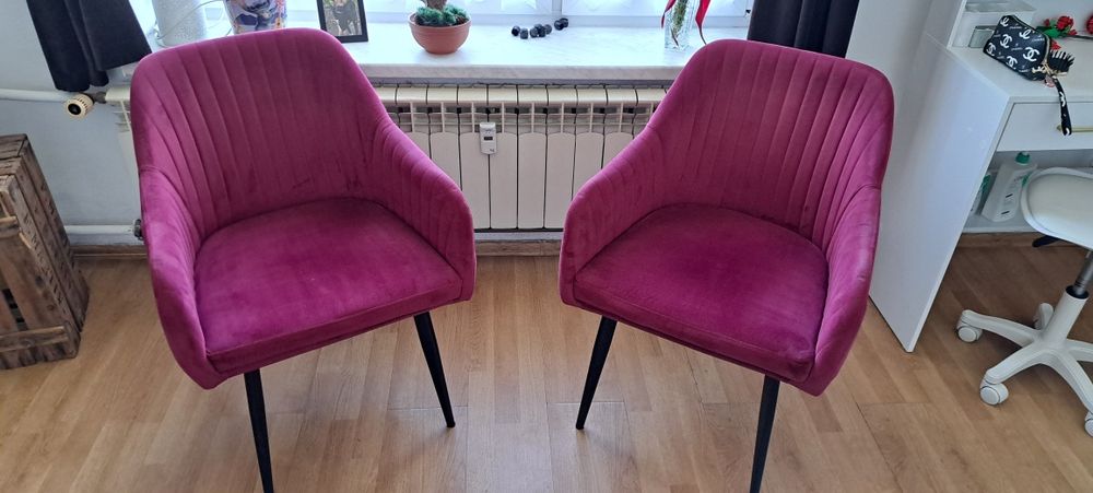 Piękne Welurowe fotele krzesła Glamour