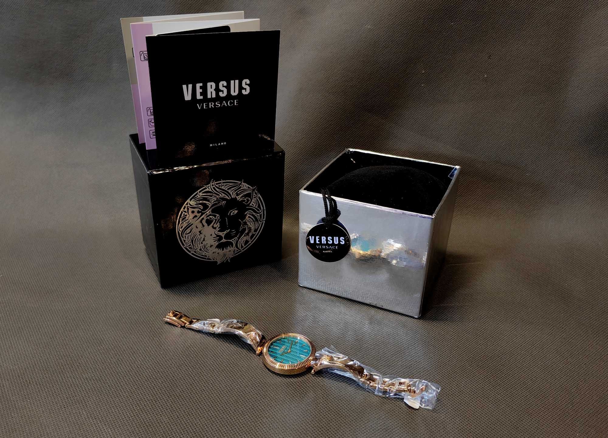 Złoty Zegarek Versace Versus BRIGITTE Idealny Folia Komplet !