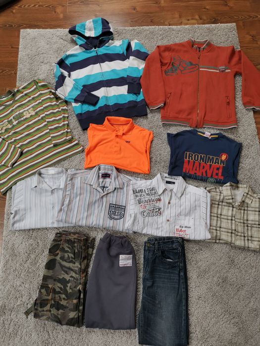 PAKA ubrań dla chłopca 146 152 spodnie bluzy koszule
