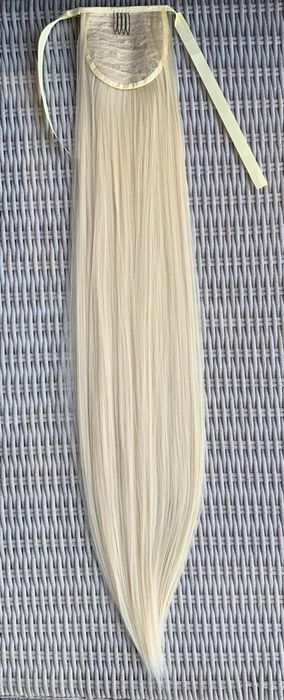Premium Ultra włosy doczepiane, jasny blond, kucyk, treska ( 53 )