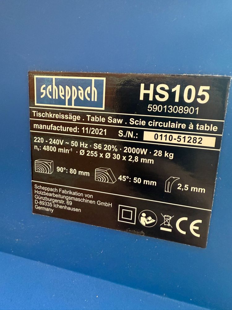 Pilarka stolowa Scheppach HS105 / krajzega