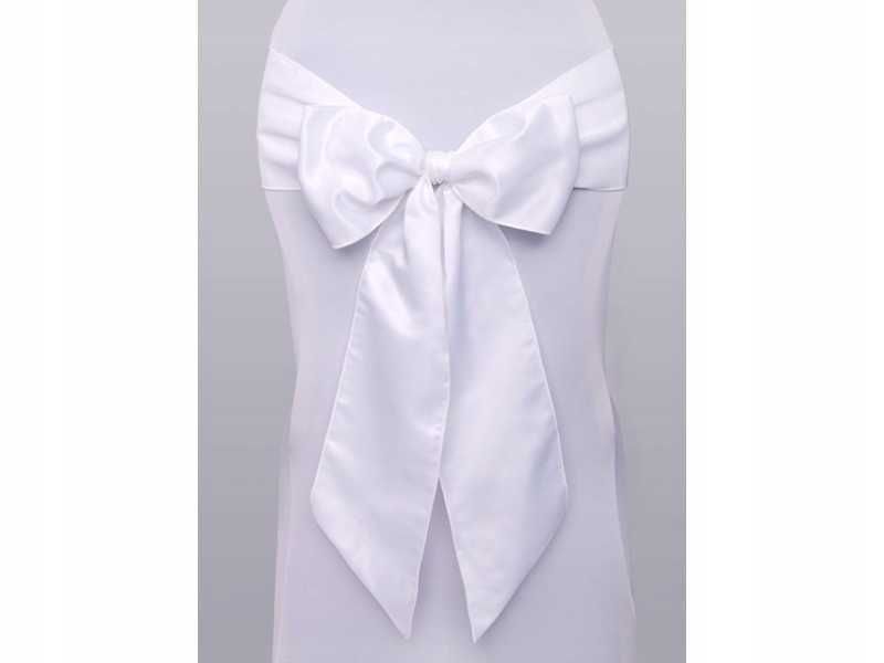 Biała szarfa na krzesło dekoracje krzeseł sal