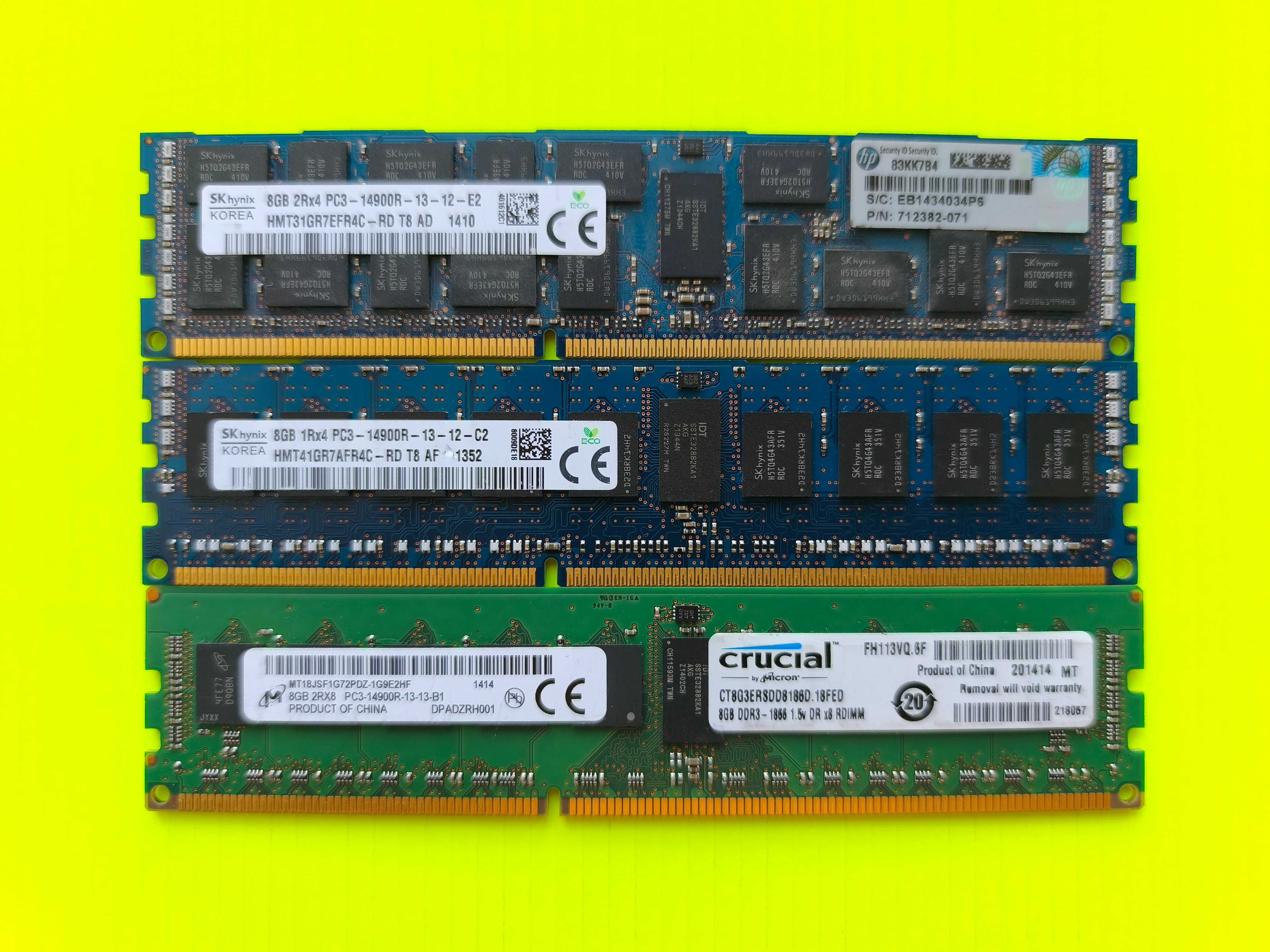 SK hynix Micron 8GB ECC DDR3 1866 PC3-14900R reg серверная