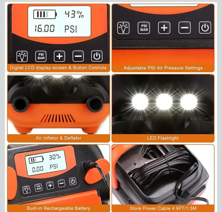 AGPtEK 6000 mAh SUP pompa elektryczna