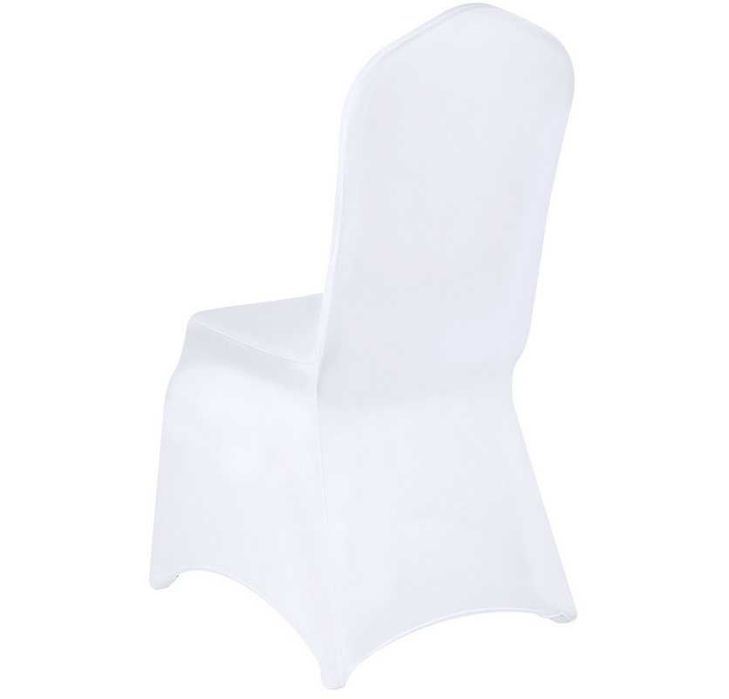 Pokrowiec na krzesło pokrowce uniwersalne białe wielorazowe G-489