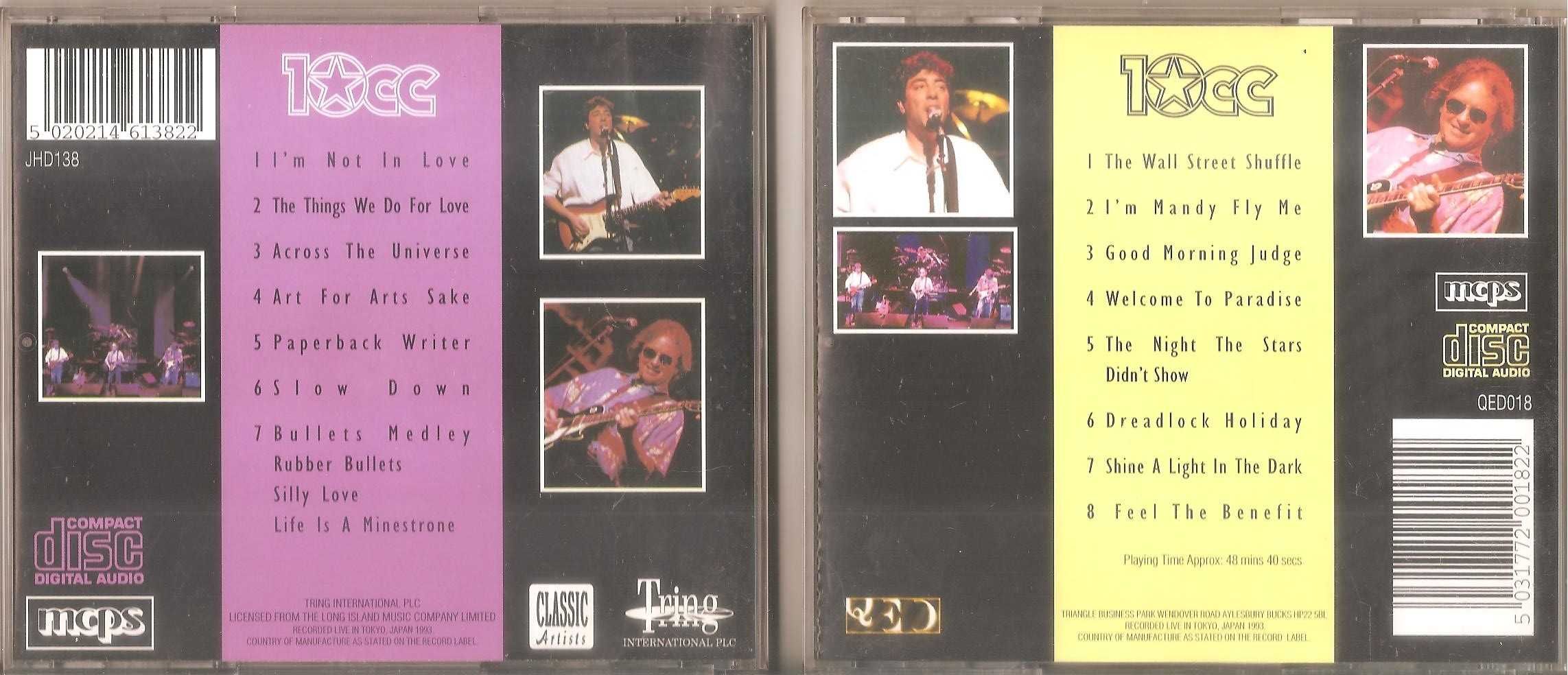 10cc - Live in Concert - Tokyo Japan Volume One /Volume Two - 2xCD