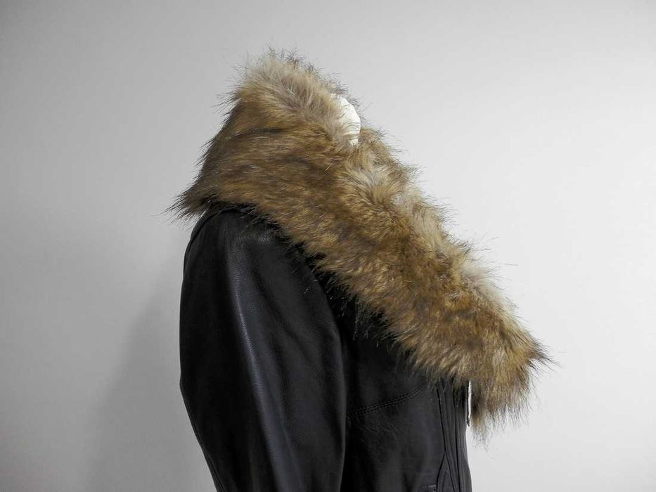 Kołnierz Futrzany Etola Sztuczne Futerko Beżowy Duży Puszysty Szal