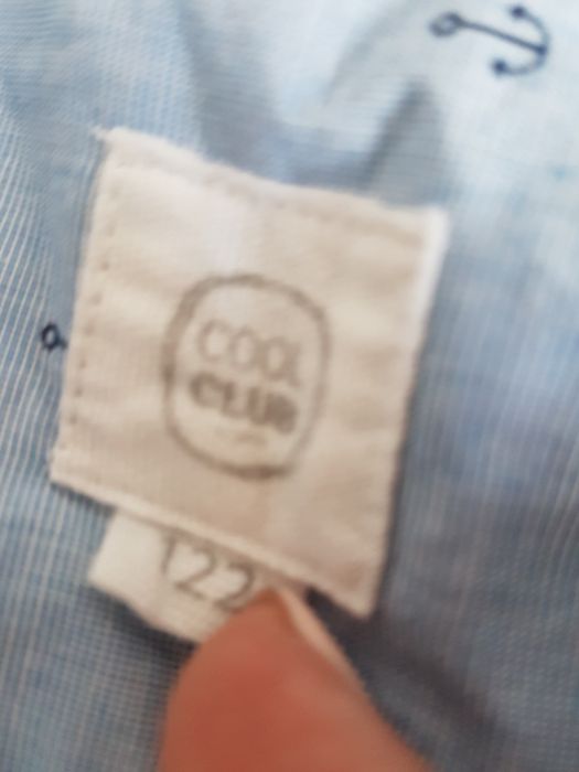 Błękitna koszula cool club w kotwice rozmiar 122. Smyk