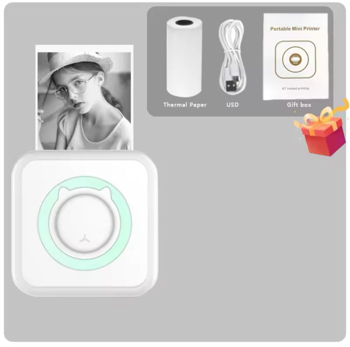 Дитячий термопринтер, портативний  міні принтер, друк без чорнил