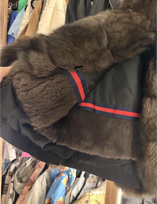 Парка зимова з натуральним хутром розмір XS -S - M