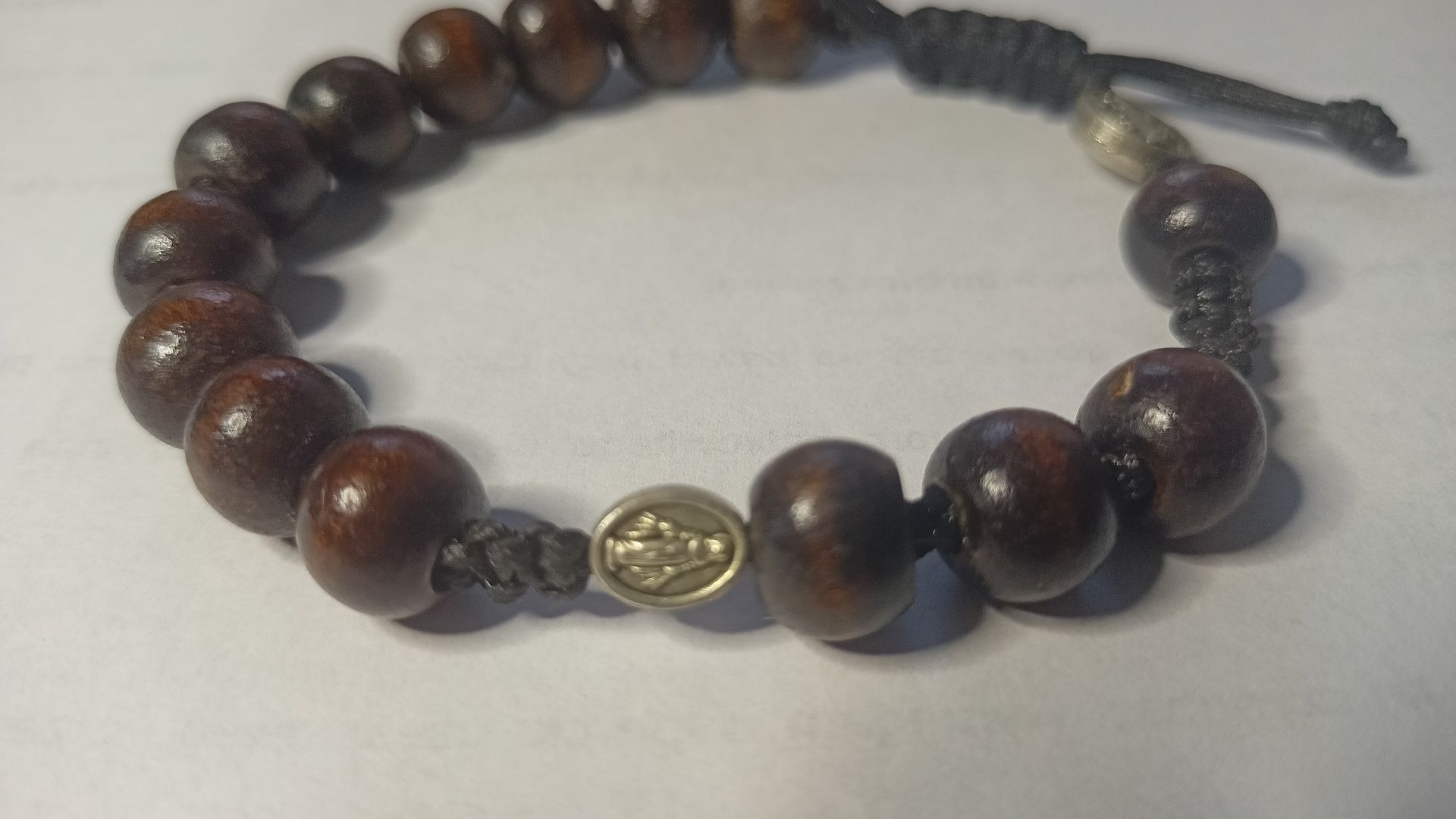 Bransoletka, różaniec na sznurku , regulowana- handmade
