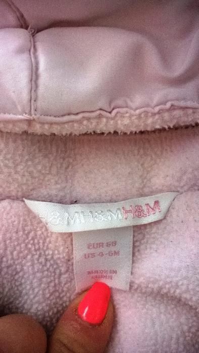 Kombinezon miś H&M 68 pudrowy róż