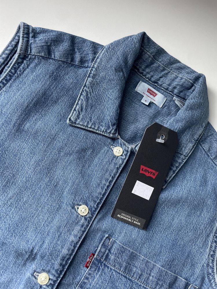 С,М,Л Жіноча нова вкорочена джинсова майка футболка Levi’s
