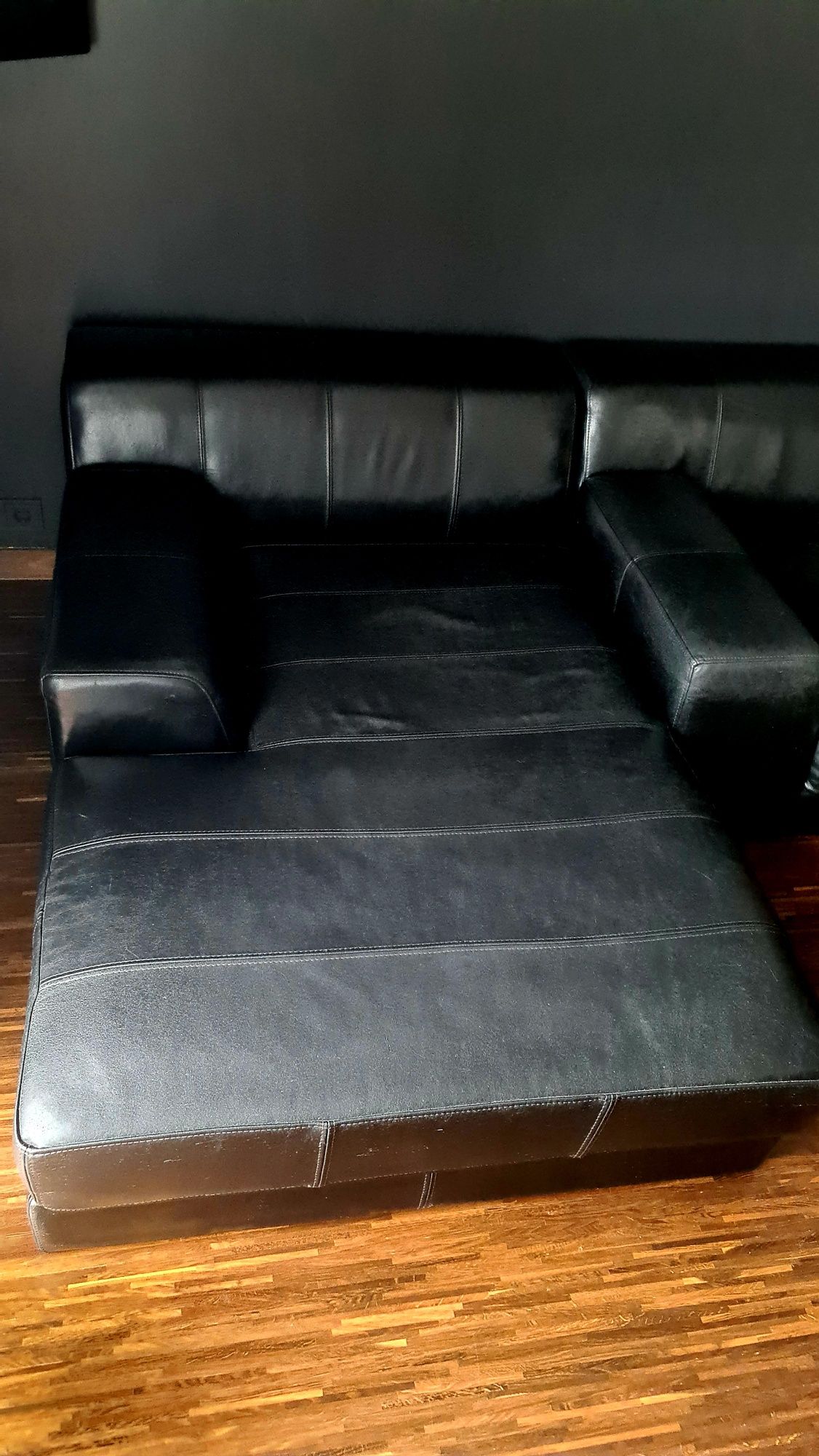szezlong Ikea kramfors czarny narożnik sofa kanapa