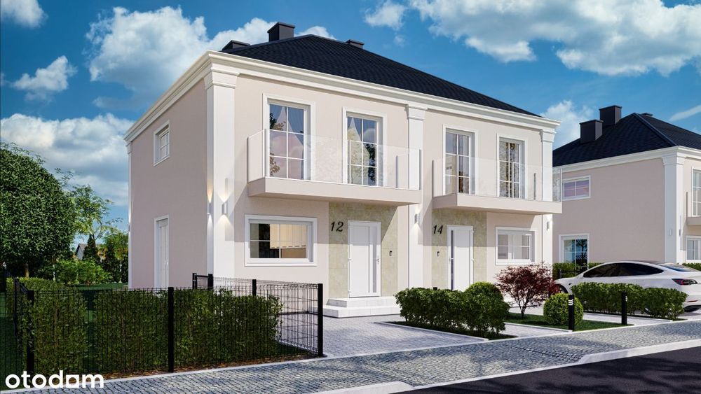 Bliźniak z tarasem na pięknej dużej działce