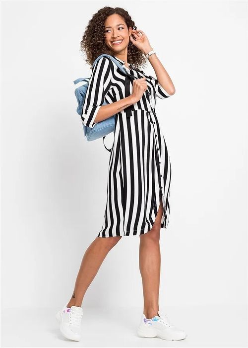 B.P.C sukienka szmizjerka w paski czarno-biała ^44