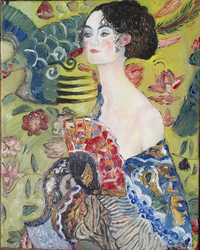 Gustav Klimt "Dama z Wachlarzem" - obraz olejny na płótnie