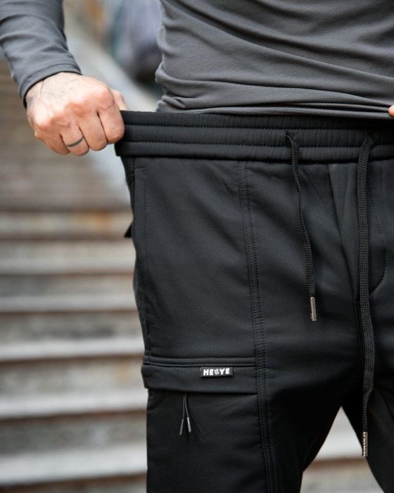 Чоловічі осінь карго штани софтшел lion Чорний