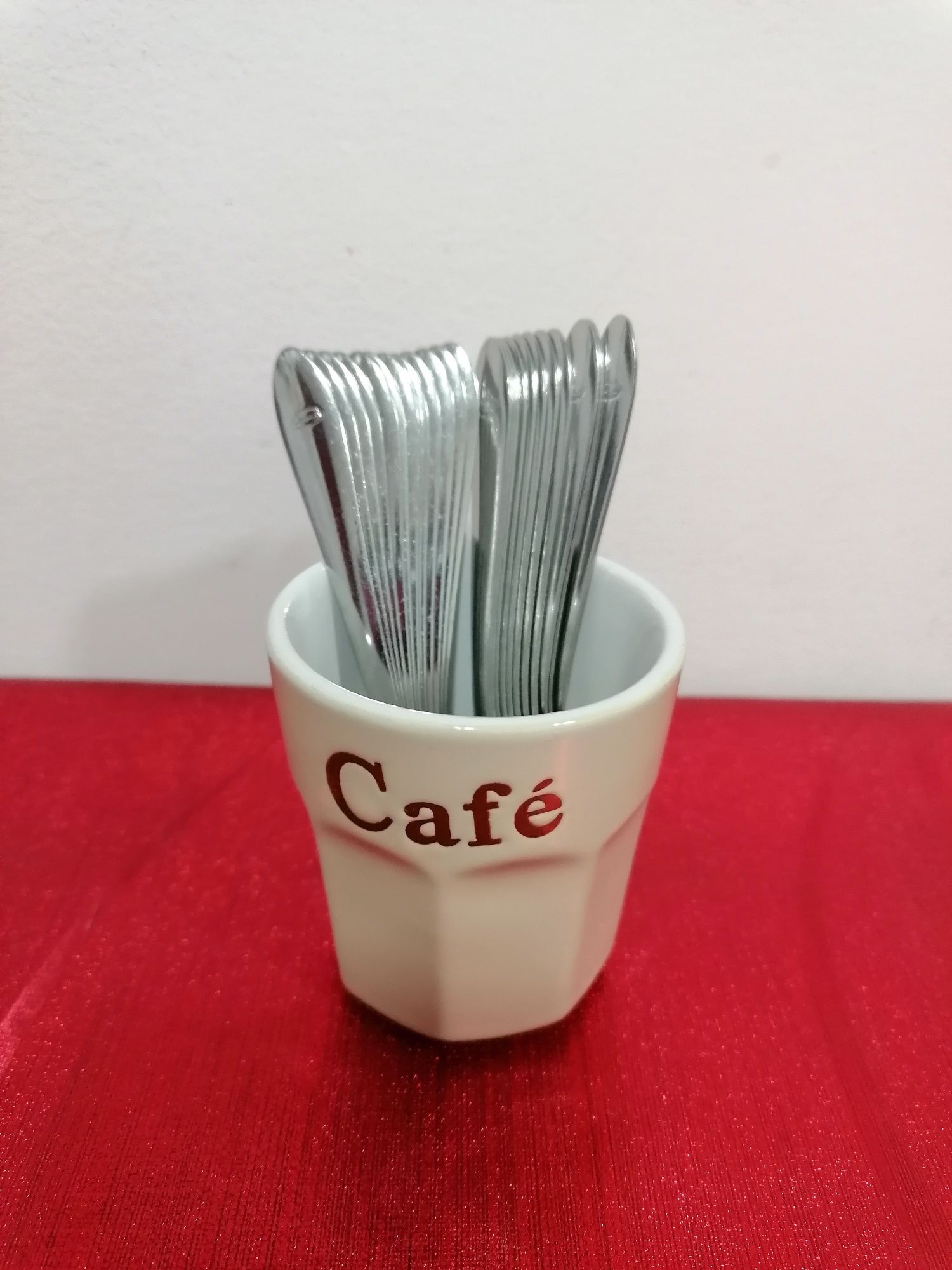 Conjunto de 24 colheres de café com 10 cm, novas