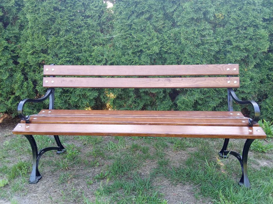 Ławka ogrodowa drewniana żeliwna mocna