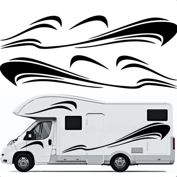 Zestaw naklejek kamper multivan chauston adria dethfless van kamping