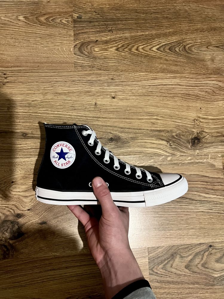 Converse Czarne Wysokie 40 25.5cm z pudełkiem