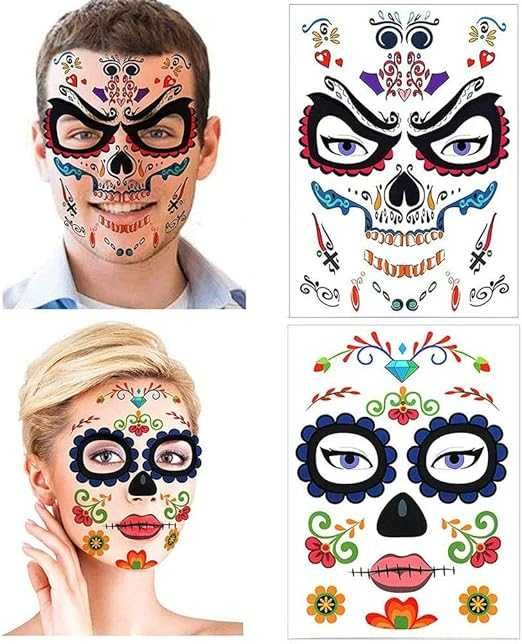 Tatuaż na twarz,Halloween,festiwal,wodoodporne,sztuczne tatuaże (69b)