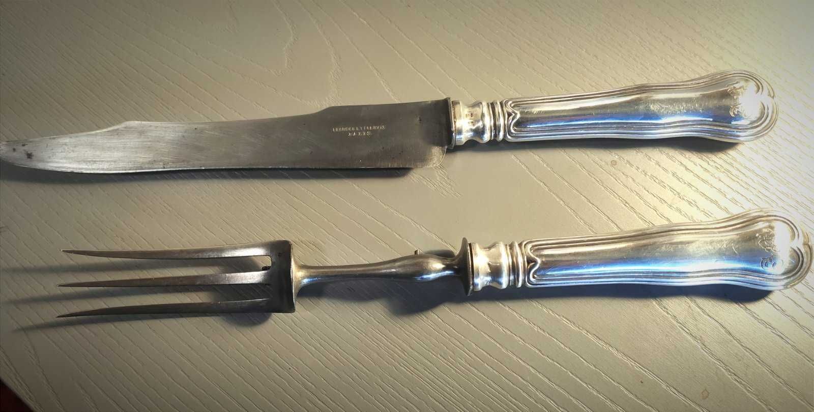 Срібний набір для м`яса (ніж, виделка)