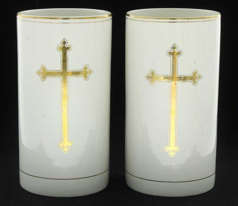 Par de Jarras de altar em faiança Sacavém