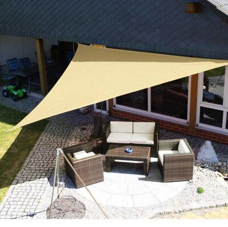 Żagiel przeciwsłoneczny ogrodowy wodoodporny zacieniacz beżowy 3x3x3m