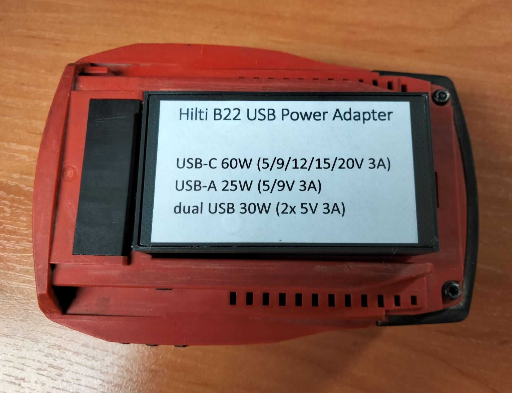 Hilti B22 USB 60W Power Adapter
