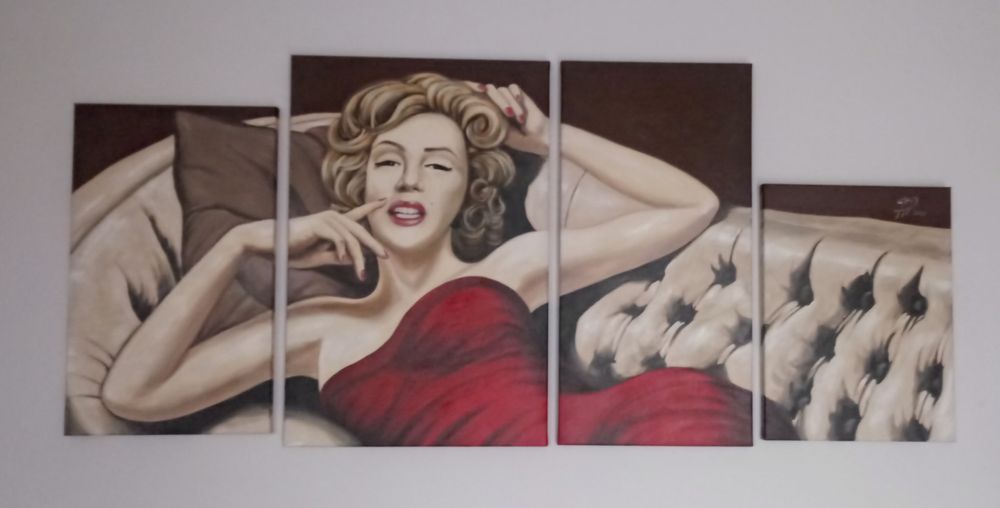 Obraz Marilyn Monroe 130x60 tetraptyk kwadraptyk