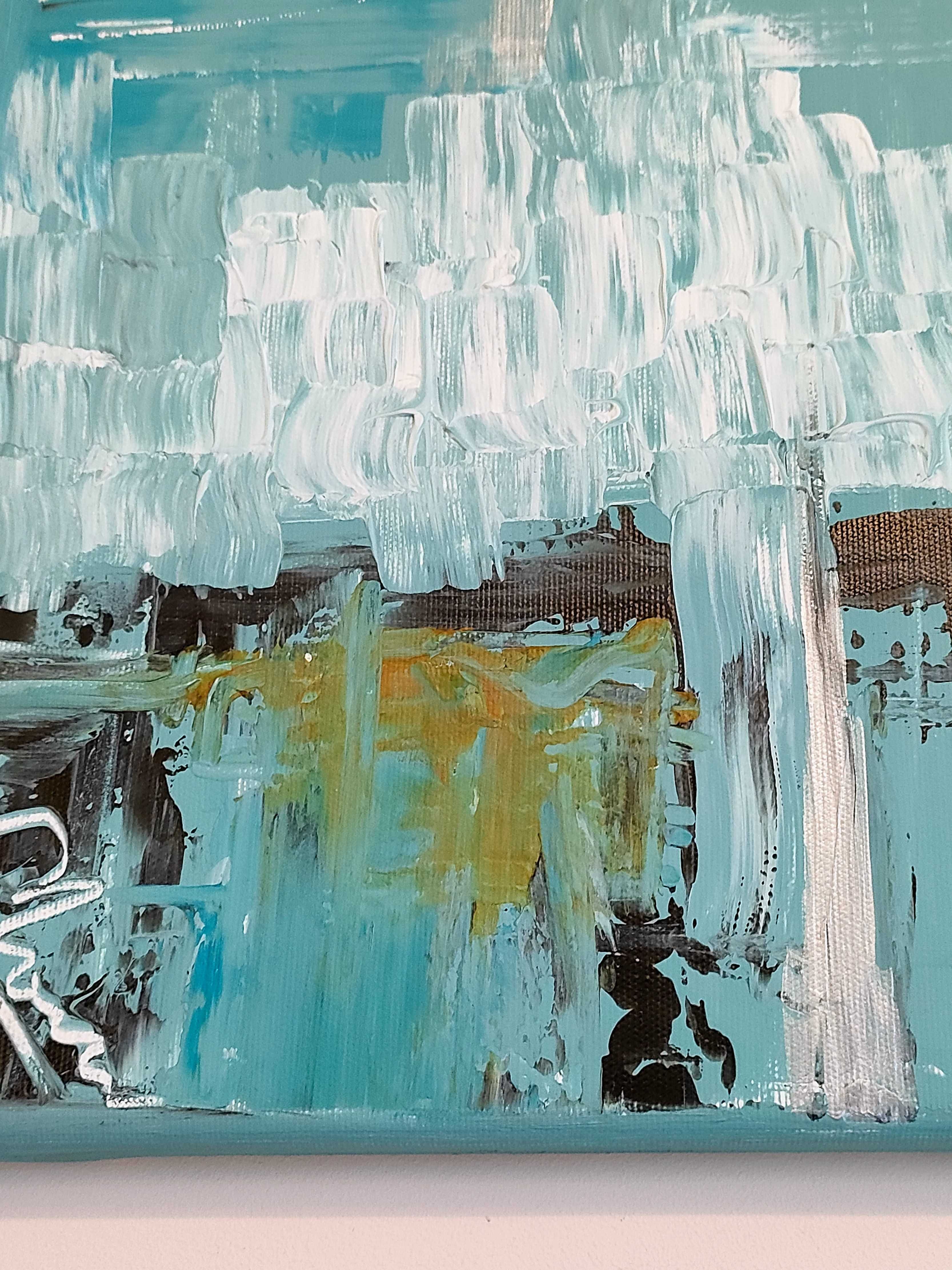 Dwa obrazy akrylowe ręcznie malowanych  30x30cm