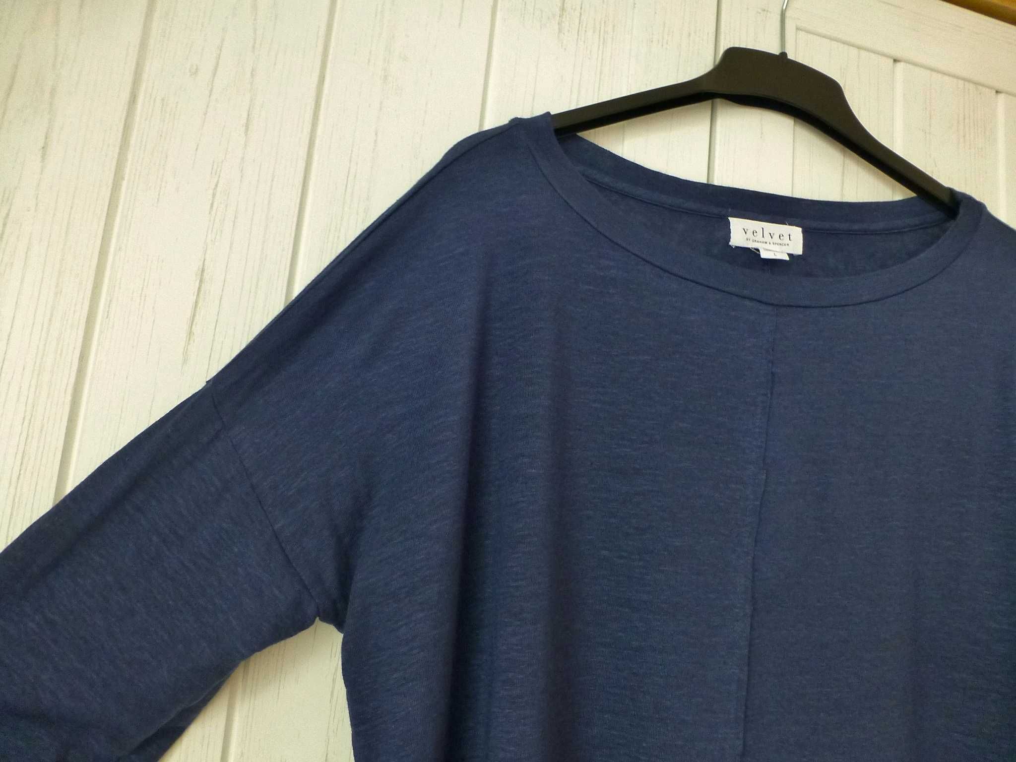 Velvet By Graham & Spencer lniana swobodna oversize bluzka L XL