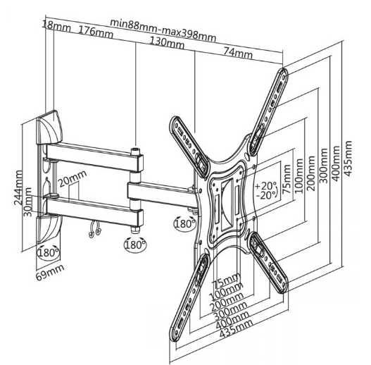 Suporte LCD 23/55" Tri-Direc. VESA c/kit instalação